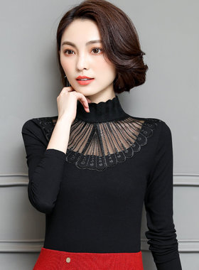 特价莫代尔高领打底衫长袖内搭秋装新款薄款小衫黑色修身百搭上衣