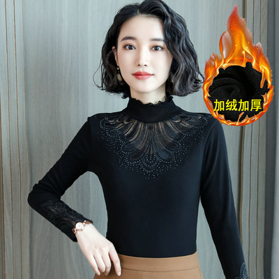 加绒加厚秋冬季打底衫