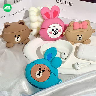 LINE FRIENDS布朗熊AirPods Pro硅胶保护套Pro2代卡通防摔适用于苹果无线蓝牙耳机保护壳1/2/3代可爱