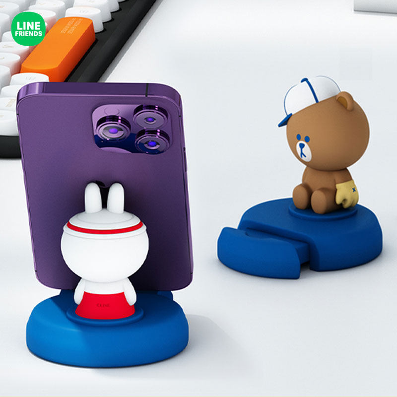 LINE FRIENDS布朗熊iPhone手机支架公仔底座iPad平板支撑伸缩通用