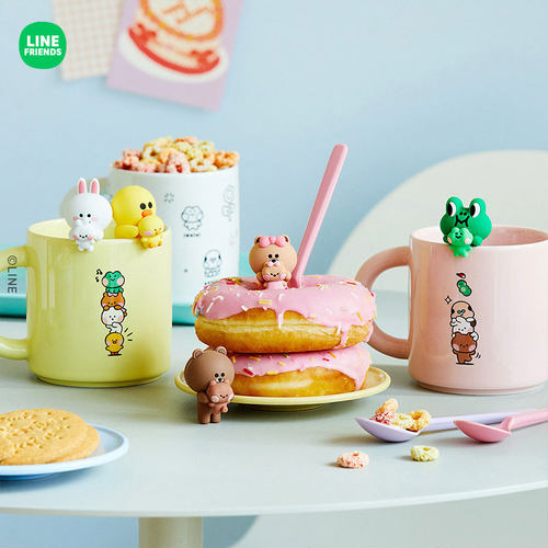 LINEFRIENDS公仔杯挂杯缘装饰