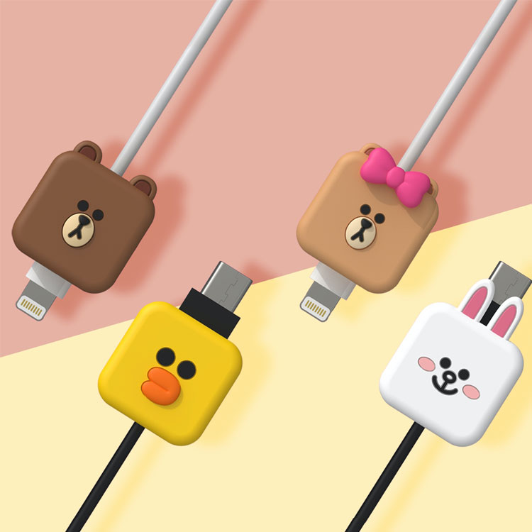LINE布朗熊数据线头保护套防折