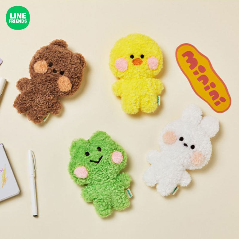 LINE FRIENDS布朗熊minini毛绒公仔包玩偶钥匙扣挂件收纳包包挂饰