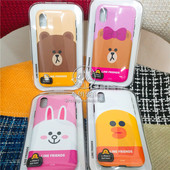 LINE FRIENDS布朗熊适用于iPhoneX手机壳XS卡通7双层8P套5折SE2