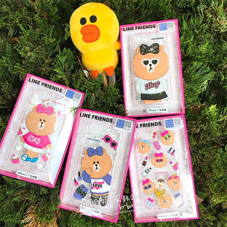 LINE FRIENDS丘可手机壳适用于iPhoneX透明XS气垫8P软/SE2保护套7