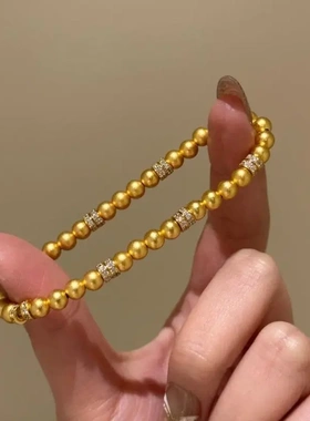 爆款古法金跑环珠珠手链女转运珠新中式串珠手串精致手饰品