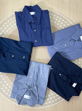 UO日系纯棉青年布素色衬衫外搭长袖上衣春秋百搭~URBAN OUTTERS