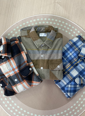 UO~日系双面法兰绒加厚保暖格子夹克复古风秋冬上衣URBAN OUTTERS