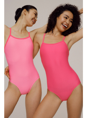 速浪|RB纯色防透系列|RB11少女粉|无胸垫|竞速泳衣女士