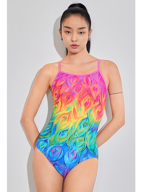 速浪|RC竞速入门系列|RC06彩翎羽|无胸垫|竞速泳衣女游