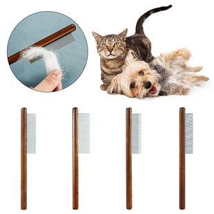 宠物排梳猫咪专用密齿长毛猫梳毛神器原木狗狗直排梳按摩布偶面梳