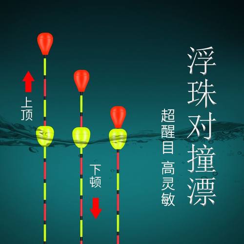 冠标浮珠对撞漂超醒目加粗尾鱼漂
