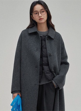 双面羊绒大衣女2025秋冬气质中长款宽松显瘦娃娃领羊毛外套