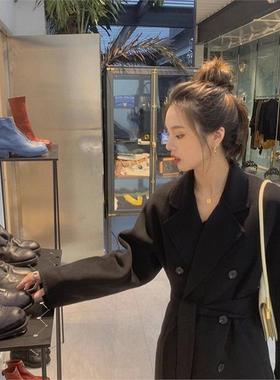 双面毛呢大衣女2025新款秋冬季小个子今年流行高级感毛呢外套