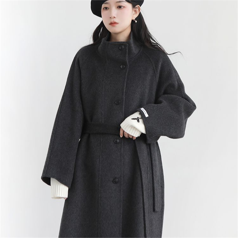 立领收腰爆款过膝双面羊绒大衣女中长款慵懒风时尚羊毛呢外套,女装/女士精品,毛呢外套,淘宝优惠券,粉丝福利购,淘宝优惠卷