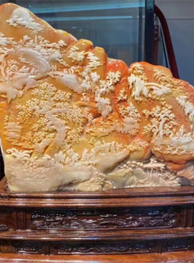 老挝田黄摆件山居办公室客厅超达