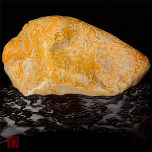寿山石老坑银包金牛蛋田黄摆件落地大型摆件篆刻收藏佳品访友礼物