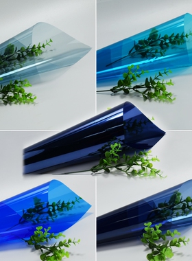 双向透视蓝色玻璃膜改色膜外墙玻璃隔热膜贴膜太阳膜防晒玻璃膜