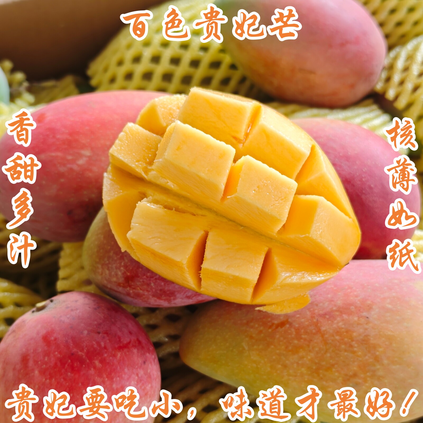 新鲜正宗广西百色小贵妃芒红金龙芒果5斤9斤净重带箱10斤礼盒包邮