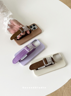 原创个性牛仔腕带壳iPhone16proamx创意设计防摔手把14苹果17手机壳15pro硅胶软壳全包13