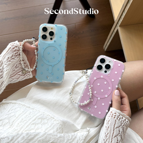 韩系波点磁吸壳手机壳