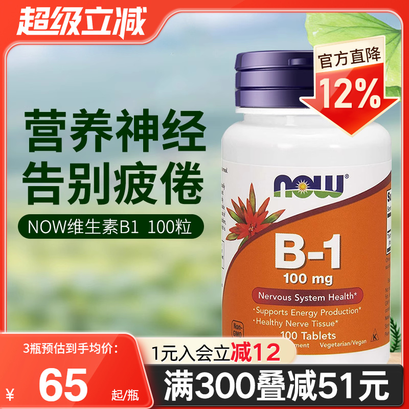NOW美国进口Vitamin维生素B1片