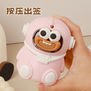 牙签盒自动弹出高档高颜值家用个性 创意可爱宇航员网红牙签筒桶罐