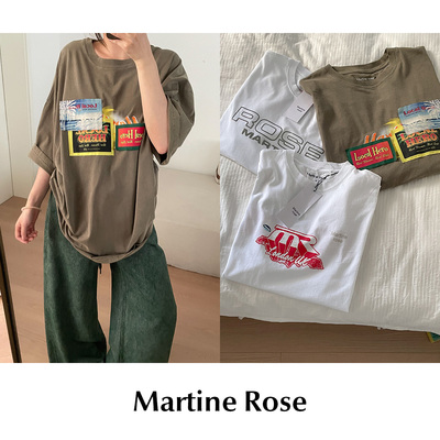 【SALE】CETTCE 现货 Martine Rose 棉质圆领Logo印花宽松短袖T恤