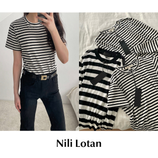 现货 T恤上衣 CETTCE 条纹Mariella短袖 长袖 Lotan SALE Nili
