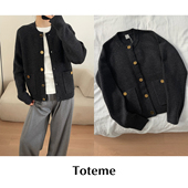 CETTCE 毛衣外套 锤纹金扣羊毛羊绒混纺针织开衫 现货 Toteme