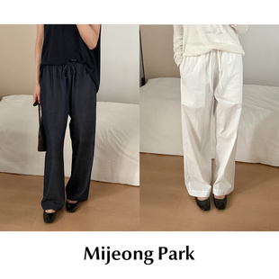 休闲长裤 CETTCE 棉混纺中腰弹力抽绳牛仔裤 Park 现货 Mijeong