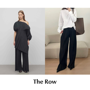 现货 CETTCE The Row Gala褶皱羊毛混纺斜裁毛边长裤 经典 SALE