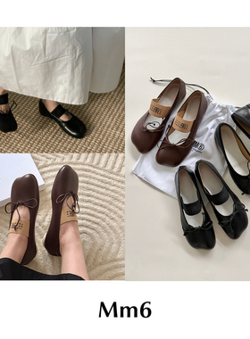 CETTCE 现货 Maison Margiela MM6 低跟浅口绑带苹果头芭蕾鞋