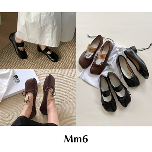 CETTCE 现货 Maison Margiela MM6 低跟浅口绑带苹果头芭蕾鞋