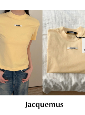 【SALE】CETTCE现货 Jacquemus 经典字母Logo短款修身休闲短袖T恤