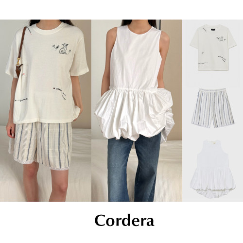 CETTCE 现货 Cordera 有机棉短袖T恤蕾丝边短裤花苞连衣裙合集