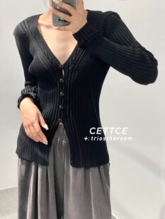 2022春夏 针织开衫 上衣 Ami 修身 折扣现货 CETTCE SALE 中长款
