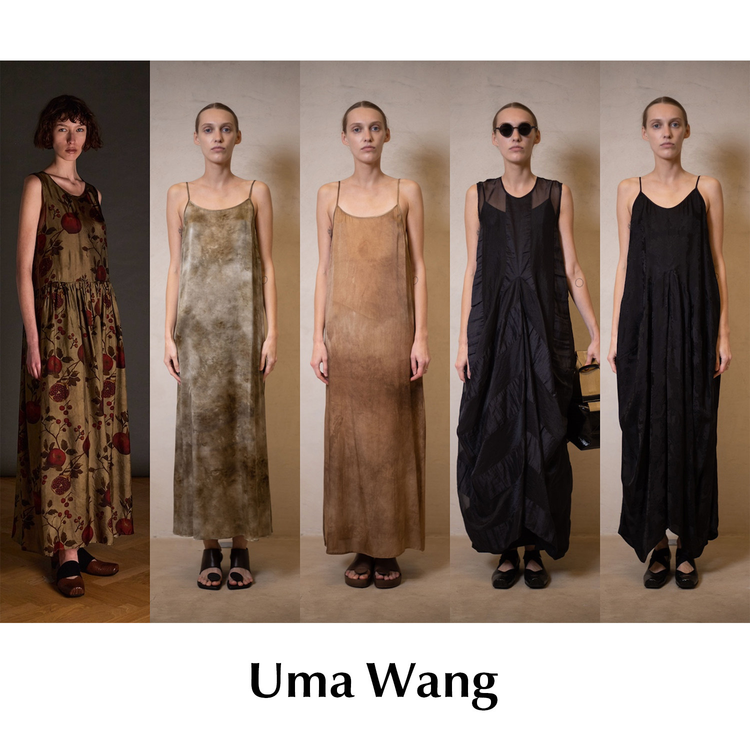 CETTCE 现货 Uma Wang 复古真丝晕染印花吊带背心连衣裙长裙合集