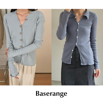 CETTCE 现货 Baserange V领弹力罗纹串珠纽扣 Tav针织衫 Iso