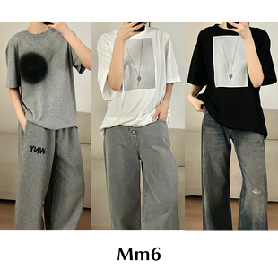 棉质圆领喷绘印花短袖 CETTCE T恤 MM6 Margiela 现货 Maison