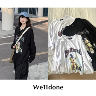 现货 CETTCE we11done 纯棉涂鸦印花落肩长袖 合集 T恤短袖 SALE