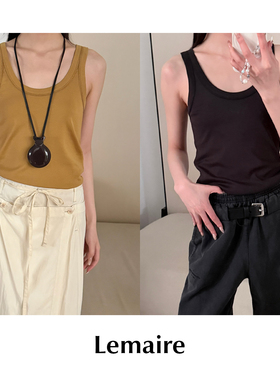 CETTCE 现货 Lemaire 纯棉U领罗纹工字吊带背心 Rib Tank Top
