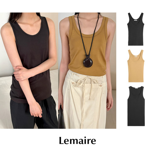 【SALE】CETTCE 现货 Lemaire 无袖圆领罗纹针织背心Rib Tank Top