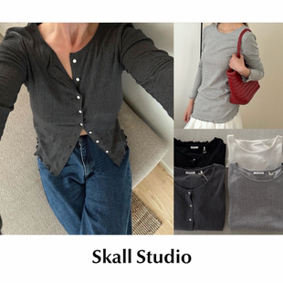 Studio CETTCE Skall 圆领长袖 打底衫 Edie木耳边开衫 现货 经典