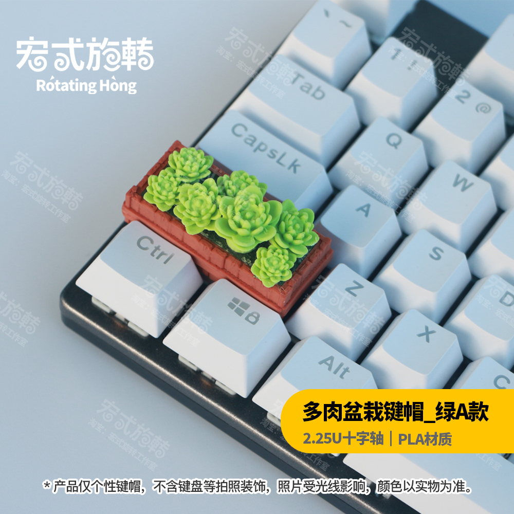 【宏式旋转】多肉盆栽花盆2.25U键帽更多颜色可跟客服定制
