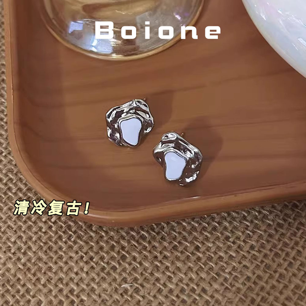 极简冷淡风异形金属几何耳钉