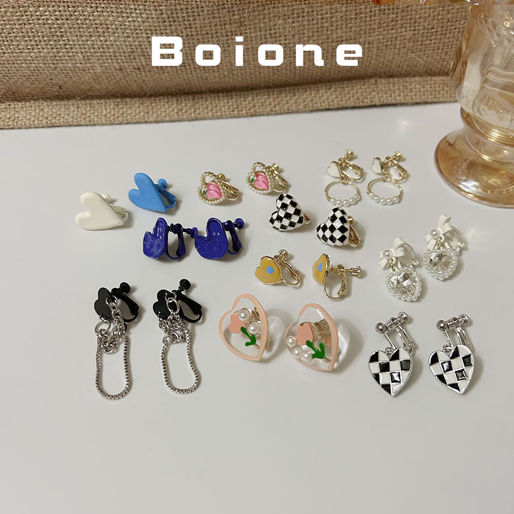 boione爱心耳夹女显甜美显脸小