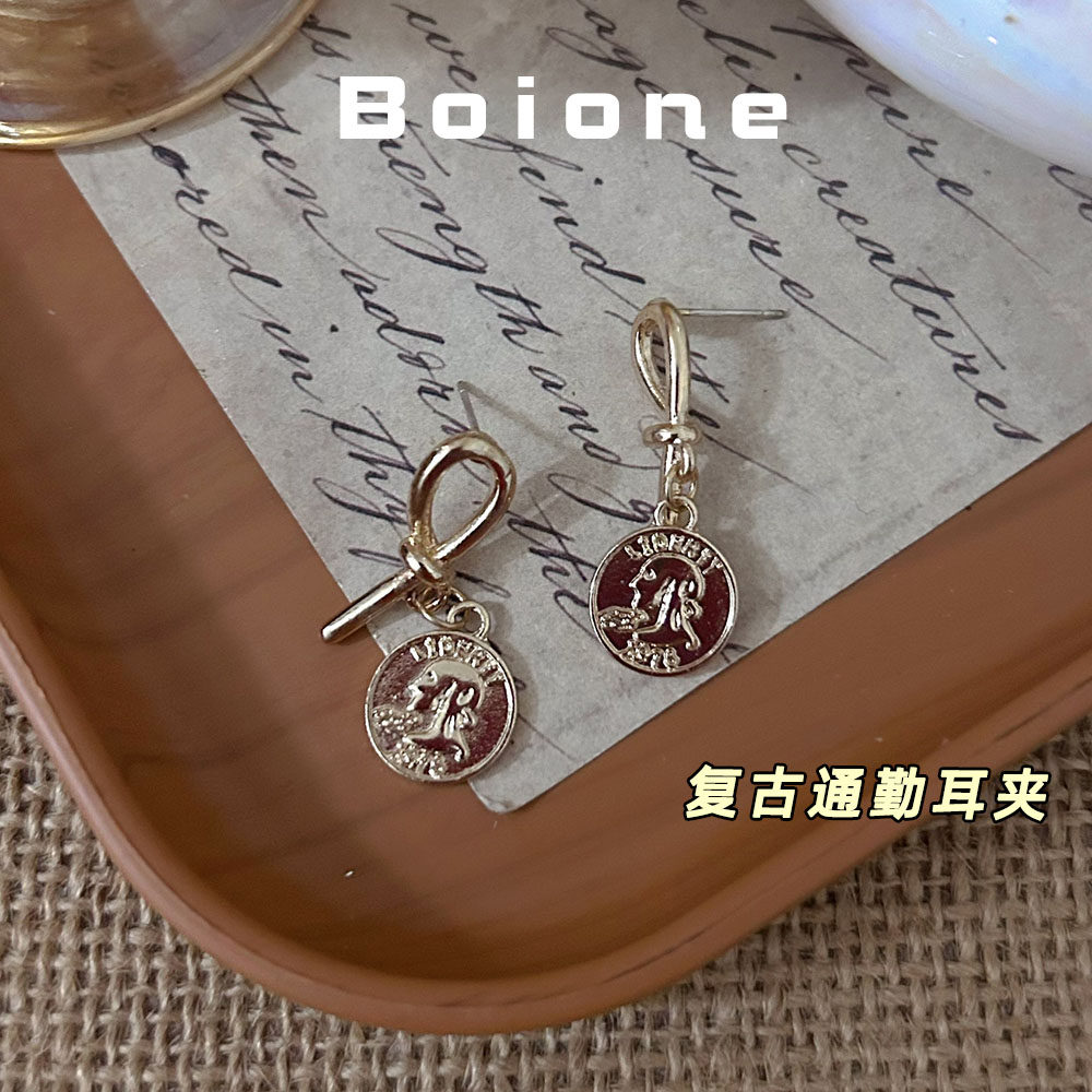 复古甜酷小众金属耳夹软垫防痛