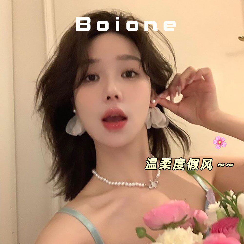 温柔仙气度假风雪纺花瓣耳环女