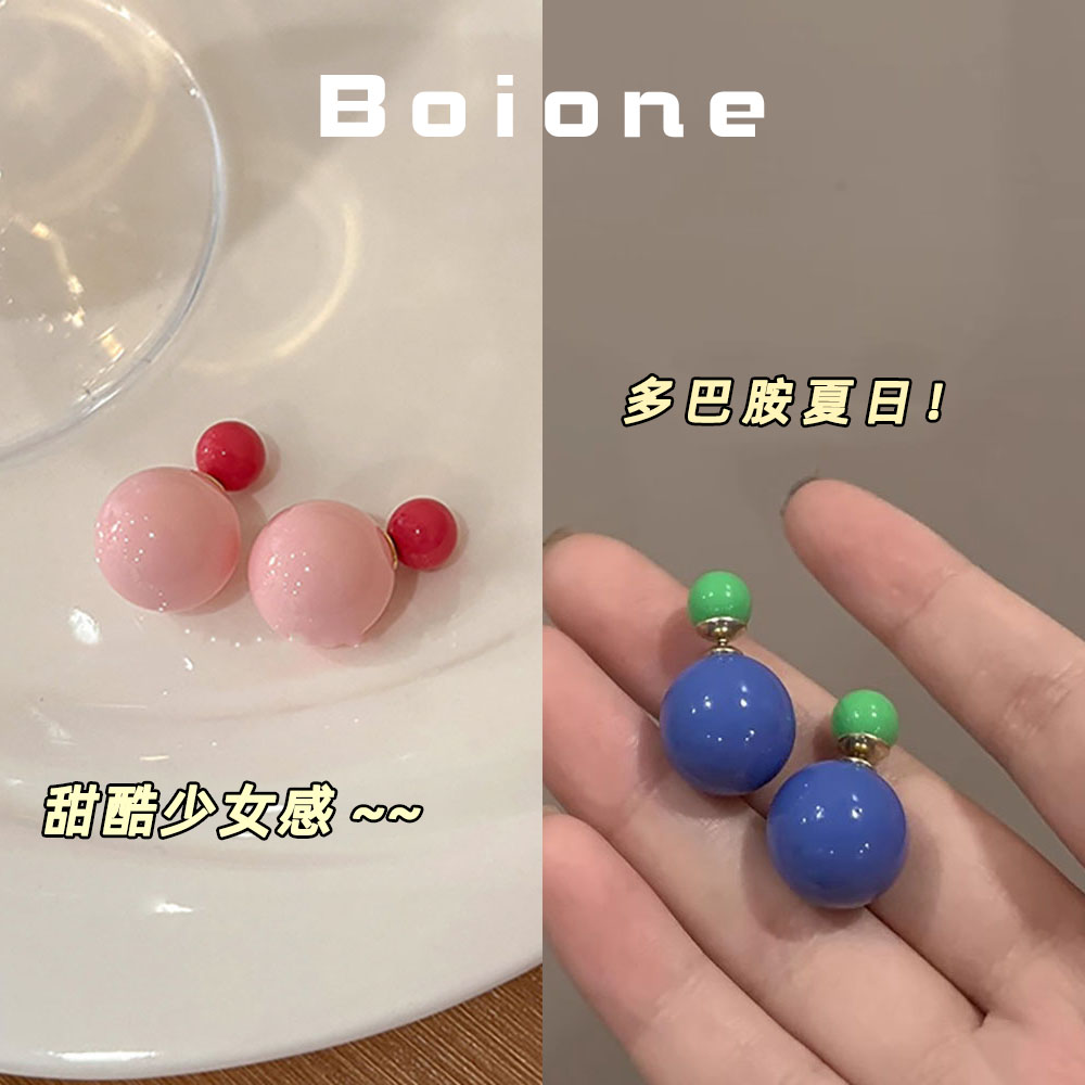 夏日元气少女感糖果色耳环显脸小